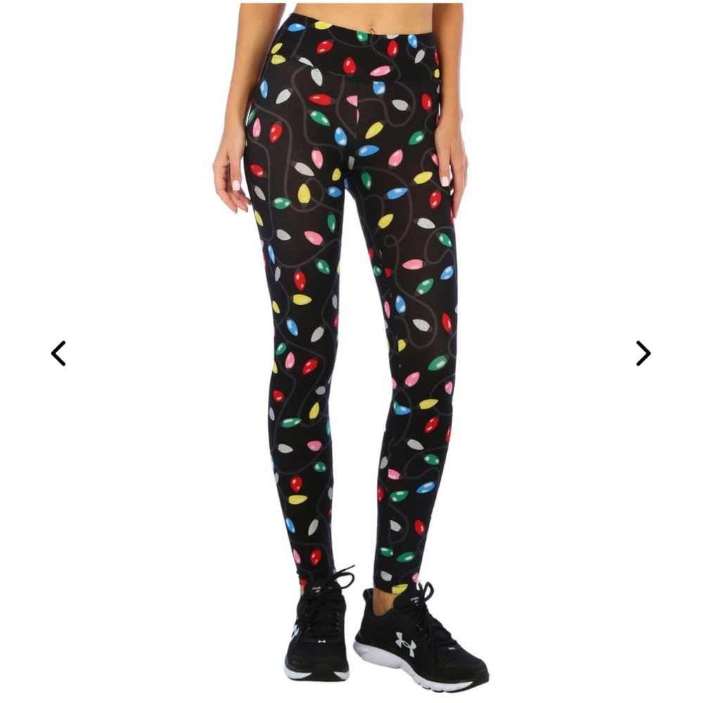 NWT! No Comment Women’s Christmas Lights Colorful Leggings. Junior Size Small